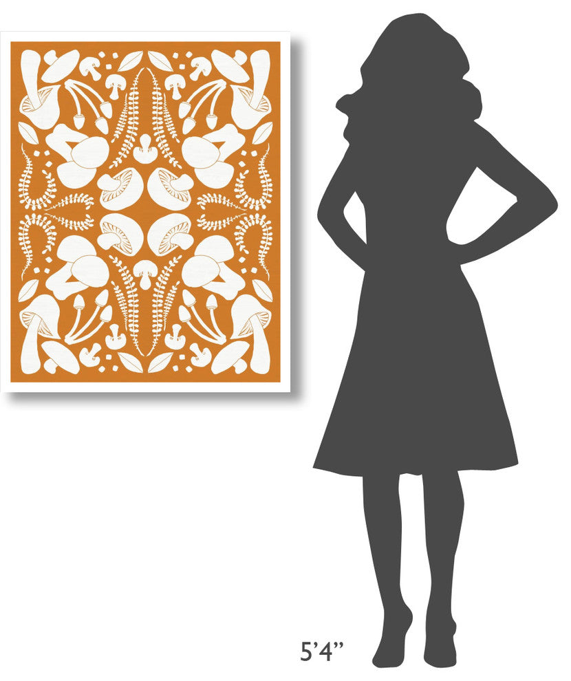 "Retro Mushroom Otomi Silhouette" Digital Paper Print by Elyse DeNeige, 30"x37"