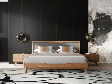 Nova Domus Soria Gray and Walnut Bed, Eastern King