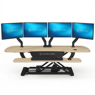 VersaDeskÂ® PowerProÂ® Electric Height Adjustable Standing Desk Converter, Maple, 48''