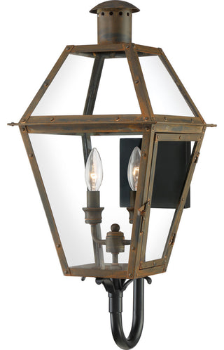 Quoizel RO8311IZ Two Light Outdoor Wall Lantern, Industrial Bronze Finish