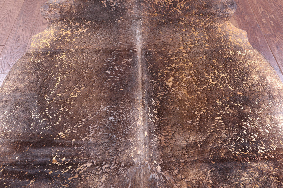 Gold Metallic Cowhide Rug 6' 2" X 5' 10" C2073
