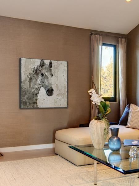 "Glaeta Horse" Floater Framed Painting Print on Canvas, 24"x24"