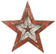 Wood and Iron Wall Texas Star-Wall Decor, Red