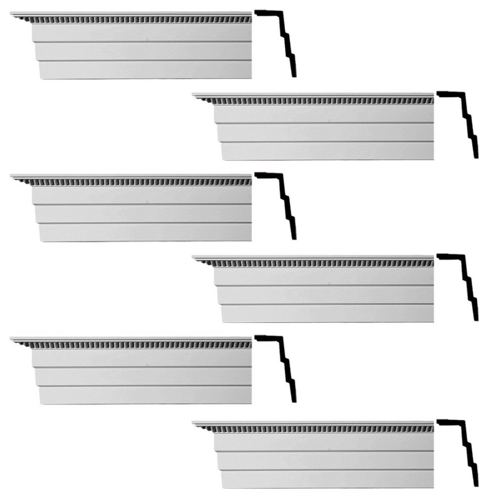 Cornice White Urethane Barrington Ornate Design 6 Pieces Totaling 564" Length