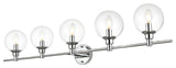 5 Light Chrome And Clear Bath Sconce