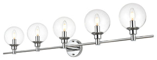 5 Light Chrome And Clear Bath Sconce