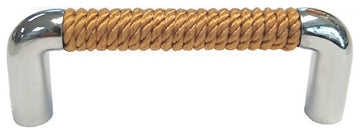 Nautiluxe Nautical Rope Drawer Pull, Natural/Chrome