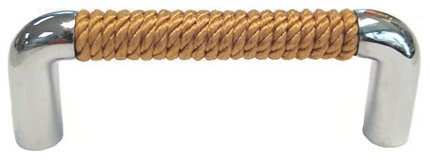 Nautiluxe Nautical Rope Drawer Pull, Natural/Chrome