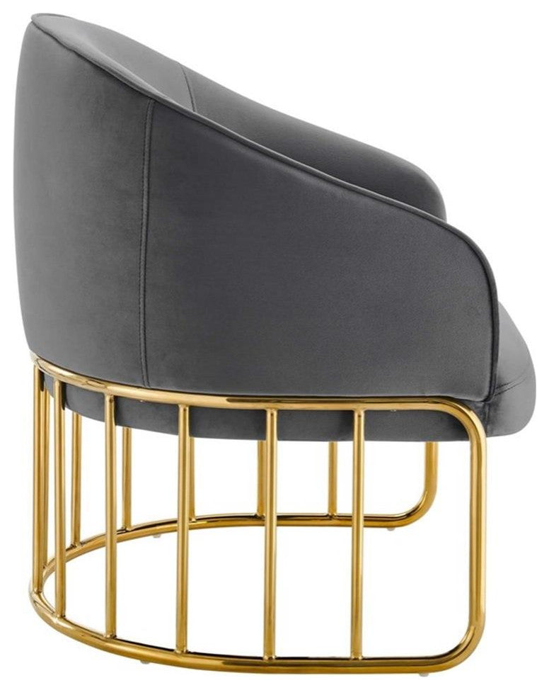 Legacy Performance Velvet Armchair, Gray