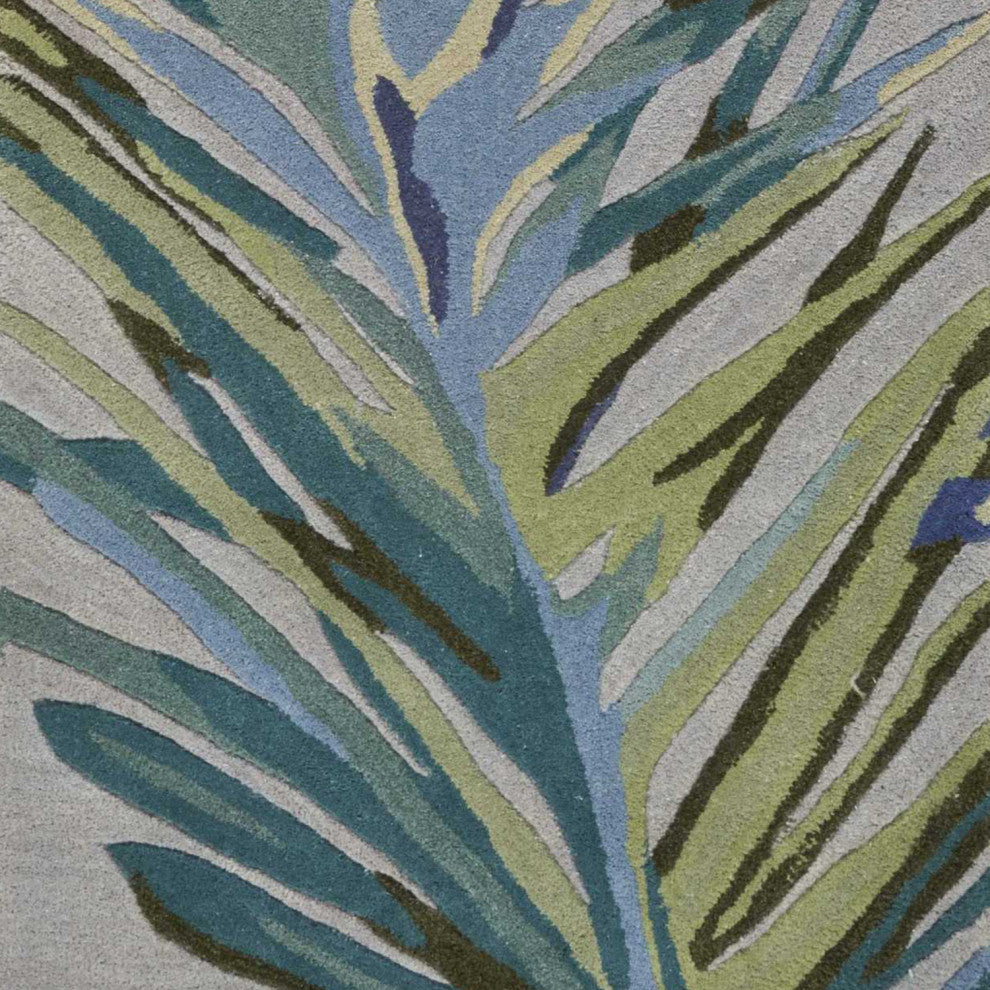 HomeRoots 2' x 10' Runner Wool Grey or Blue Area Rug