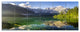 Green Mountain Lake in the Alps, Landscape Canvas Art Print, 70"x28", 6 Panels