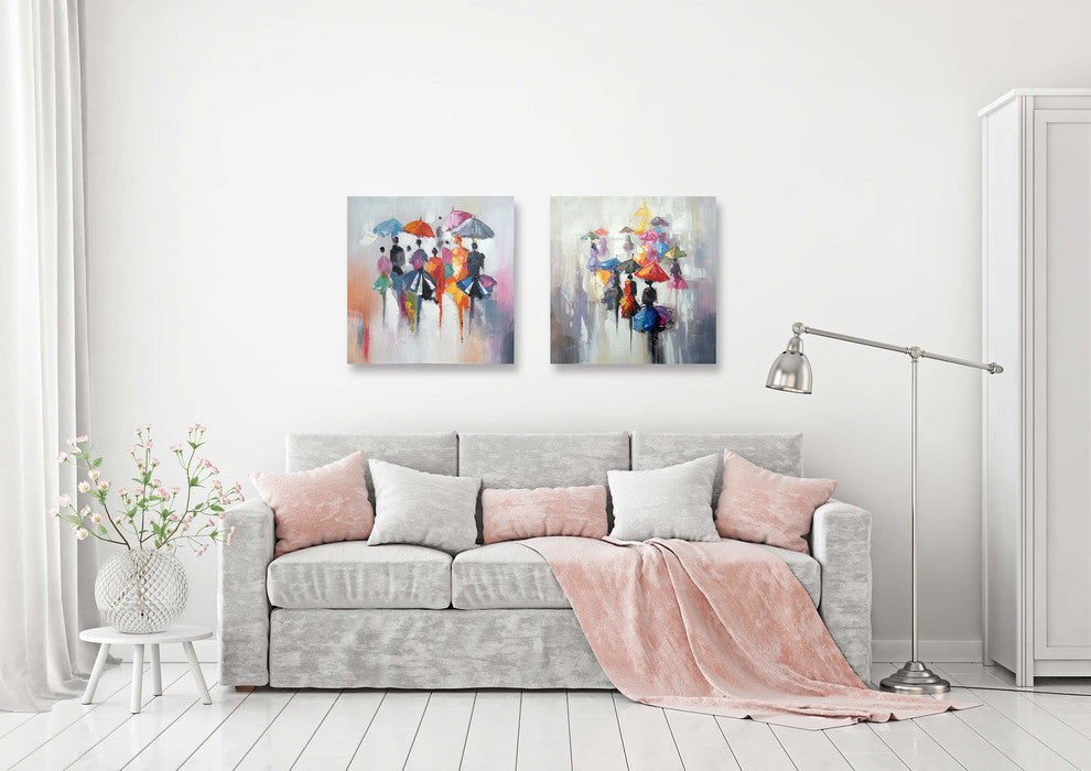 Abstract Hand Painted Rain in Memory Wall Decor Artwork