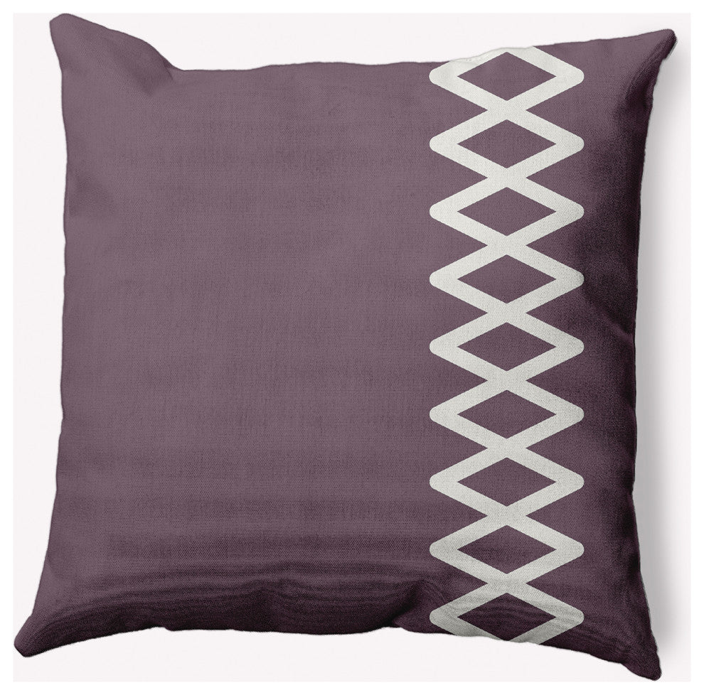 26x26" Zipper Stripe Nautical Decorative Indoor Pillow, Dusty Purple