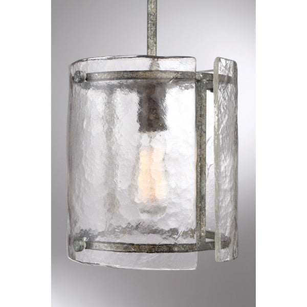 Quoizel FTS1509MM One Light Mini Pendant Fortress Mottled Silver