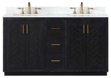 Altair Gazsi Black Oak Bathroom Vanity Set, 60", Without Mirror