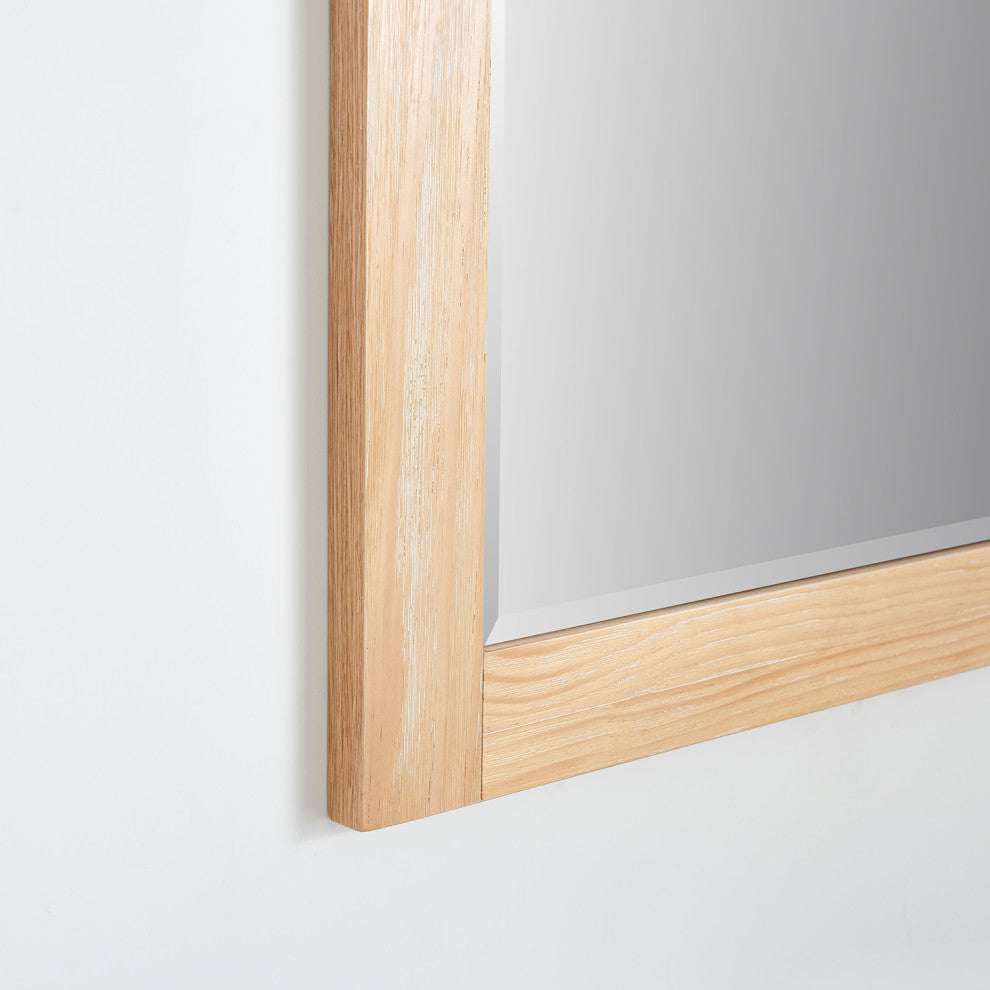 Cortes Rectangular Wall Mount Mirror, Weathered Pine, 60"
