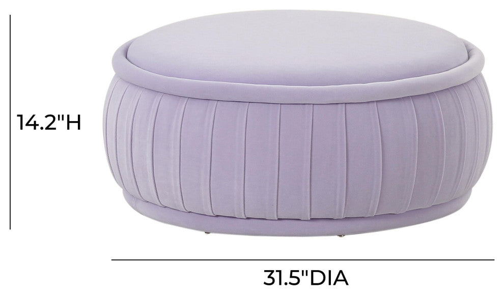 Rylee Lavender Velvet Ottoman