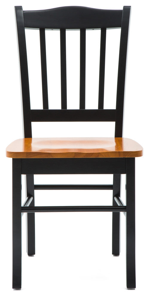 Shaker Dining Chairs, Set of 2, Black and Oak