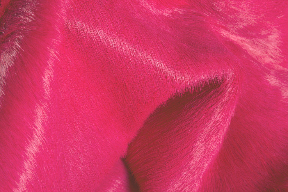 Geneva 6'x7' Cowhide Rug, Soft Pink