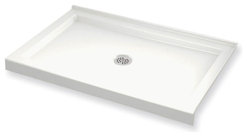 MAAX B3Round Rectangular Corner Right Shower Base with Center Drain, White