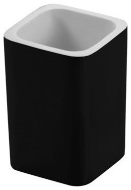 Square Resin Toothbrush Holder, Black