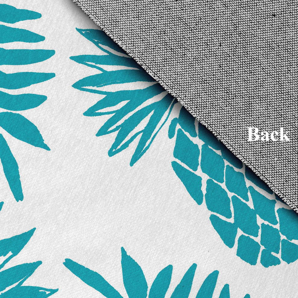 Pineapple Leaves Spring Chenille Rug, Explorer Blue, 5' Round