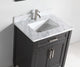 Vanity Set With Carrara Marble Top, 30", Espresso, Led Touch-Switch Mirror