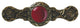 Victorian Jewel Pull Brite Brass/Red Carnelian