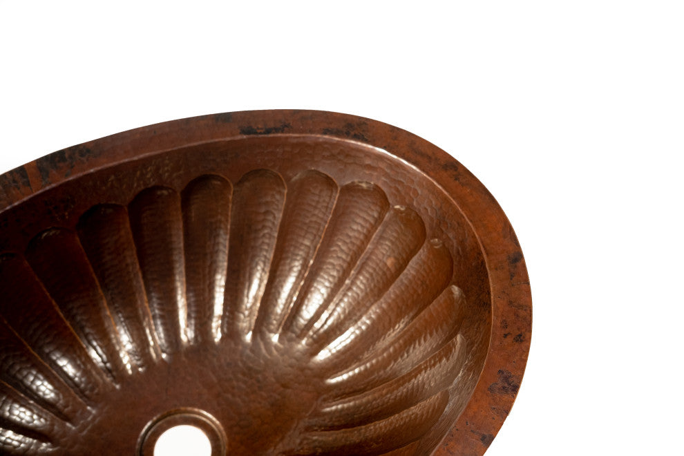 19" oval fine pumpkin copper sink