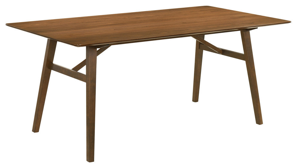 Channell 5-Piece Walnut Wood Dining Table Set With Charcoal Fabric, Charcoal, 7 Piece