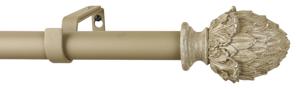 1" Diameter Artichoke Curtain Rod, 48"-84", Cottage