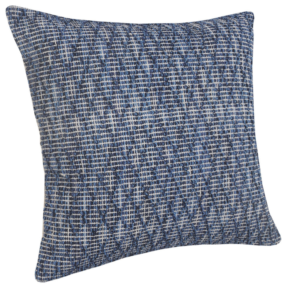 Ox Bay Handwoven Blue Diamond Organic Cotton Pillow Cover, 20"x20"