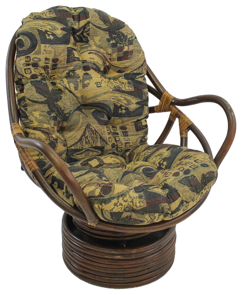48"x24" Jacquard Chenille Swivel Rocker Cushion, Antiquity