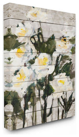 Abstract Wood Panel Flower Painting, 24"x30"
