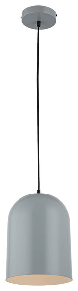 Ironclad Contemporary-Style 1 Light Gray And White Ceiling Mini Pendant 8" Wide