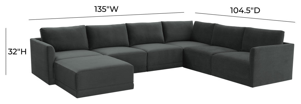 Willow Charcoal Modular Large Chaise Sectional