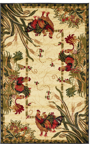Unique Loom Cream Barnyard Farm 3'x5' Area Rug