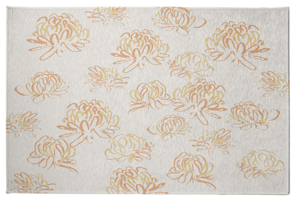 Tumbly Blossom Rug, Yellow, 4'x6'