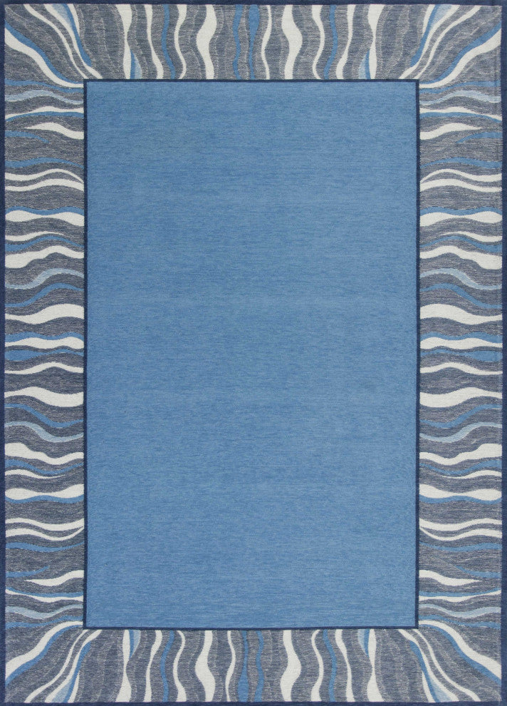 6'7" x 9'6" Polyester Denim Area Rug