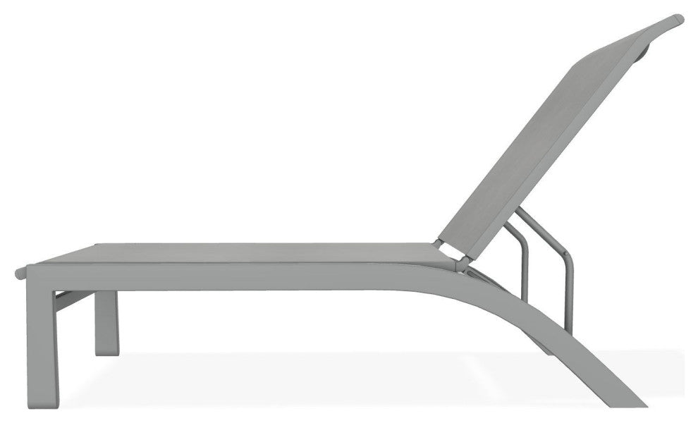Kendall Sling Stackable Outdoor Chaise Lounge, Alloy/Graphite