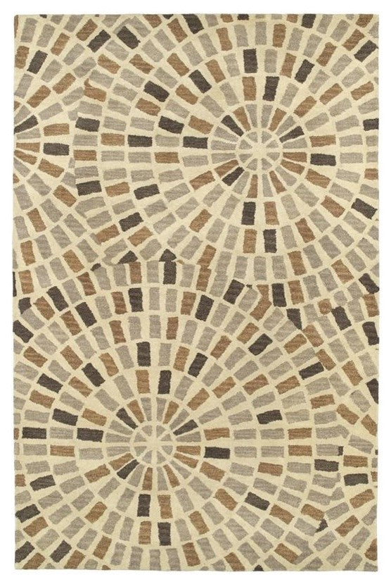 Kaleen Hand-Tufted Rosaic Wool Rug, Brown, 2''6"x8''
