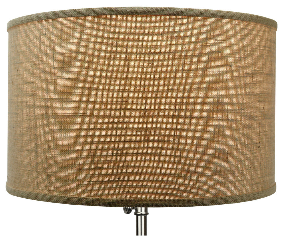 Fenchel Shades 18"x18"x11' Spider Attachment Drum Lamp Shade, Burlap Natur