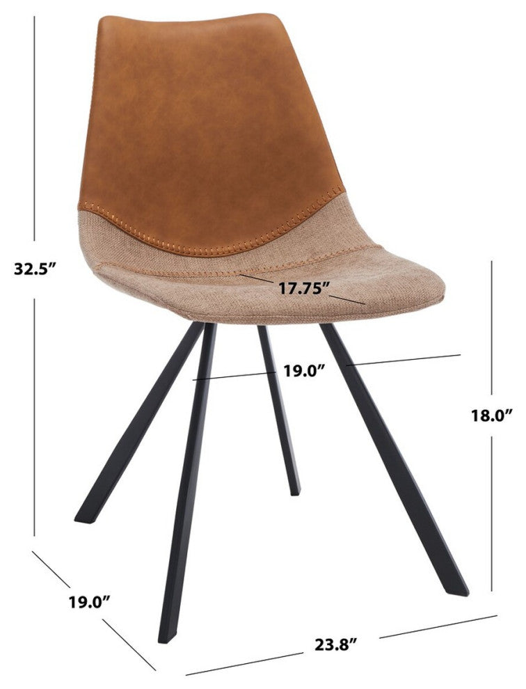 Safavieh Greer Dining Chair, Cognac/Black