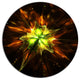 Orange Yellow Green Fractal Flower, Flower Round Wall Art, 23"