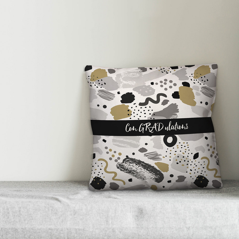 Graduation Confetti Pattern 18x18 Spun Poly Pillow