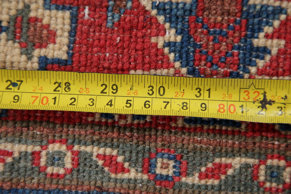 Hand-Knotted Kazak Oriental Traditional Pakistani Area Rug, Beige, 5'5"x3'2