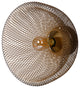 Benzara BM285190 Round Wall Mounted Lamp, Iron Mesh and Hardware, Gold Finished