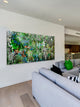 "Green Zebras" Print on Canvas, 24"x12"
