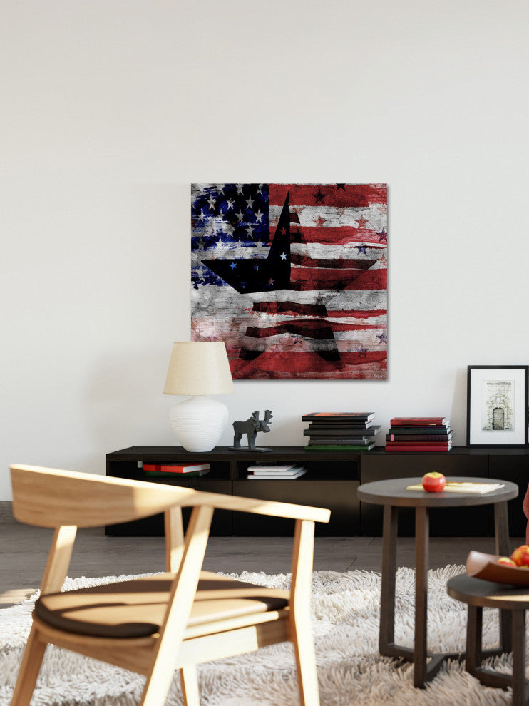 "Patriotic Emblem" Print on Canvas, 48"x48"