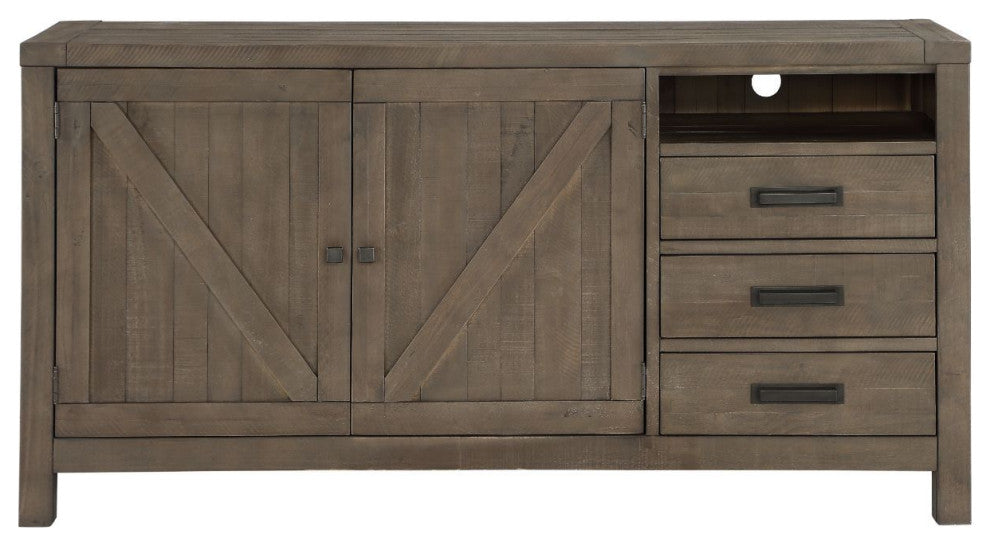Modus Taryn Three-Drawer Sideboard in Rustic Grey